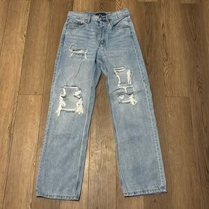 Aeropostale 90’s baggy light wash ripped jeans